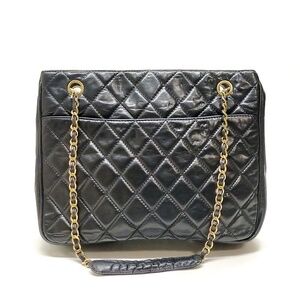 Chanel  Black Lamb Skin Tote